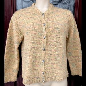 Vtg Mohair Acrylic Blend Cardigan Sweater Womens L